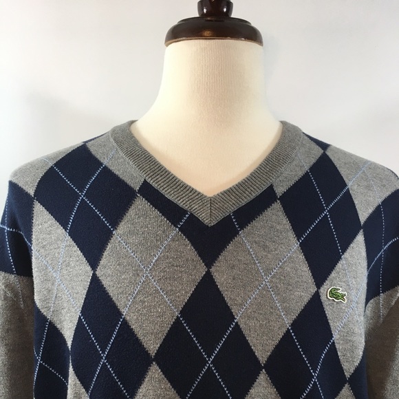 Lacoste Other - Lacoste Men’s Argyle V-Neck XL Sweater EUC